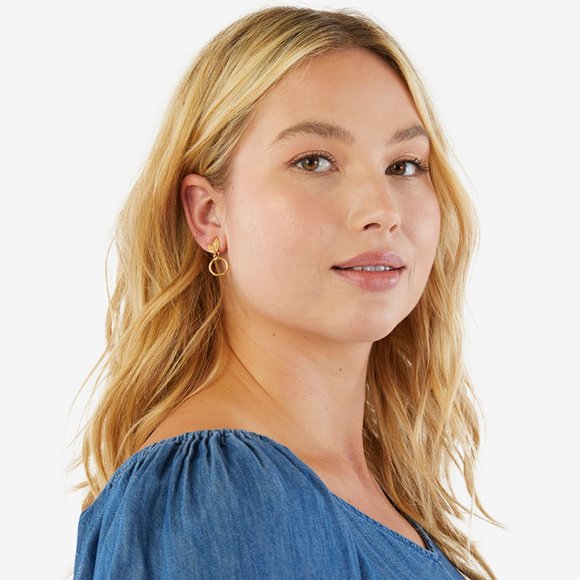 🆕 WellDunn Praline 24K Gold Plated Earrings - Picture 2 of 6